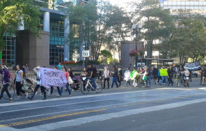 Protests In Oakland Against Ferguson Police Shooting Briefly Close Freeway Ramps